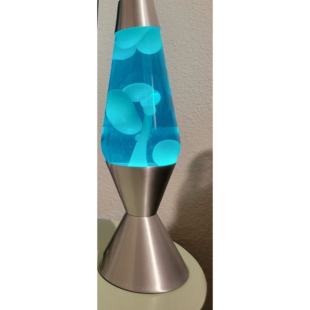 The Original "Blue Lagoon" Lava Lamp 14.5in Mood Changing White Lava/Blue Liquid